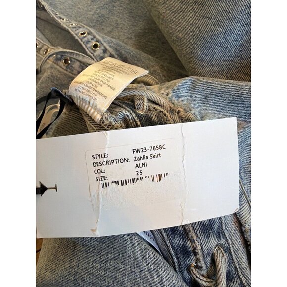 retrofete Zahlia Denim MaxiSkirt Alani Blue Womens Size 25 - Picture 11 of 12